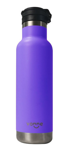 Botella Termica 600ml Violeta Inox Doble Pared Fria Caliente