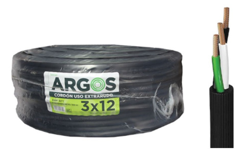 Cable Uso Rudo 3x12 100% Cobre Rollo Por Metro Oferta