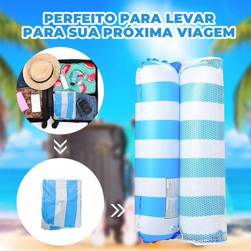 Colchão Inflável Rede Piscina Cama Flutuante Reclinável