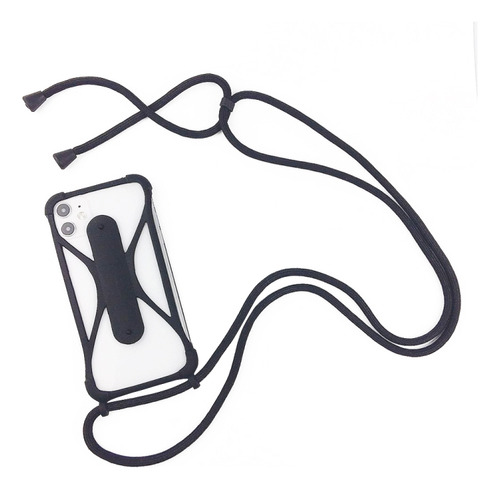 Compatible Correa De Silicona Universal Negra Para Teléfono