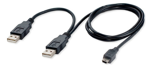 Cable Datos Y Carga Mini Usb 5p A Usb 2.0 En Y Para Disco Ex