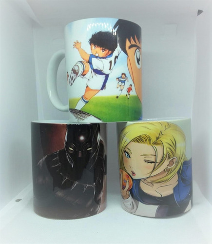 Paquete De 3 Tazas Caricaturas Goku Pantera Super Campeones