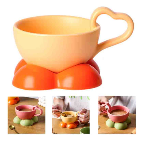 Juego De Tazas Coffee Espresso De Colores De Porcelana Con P