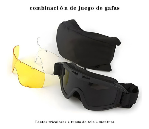 Policia Careta Gafas Goggle Militar Táctico Lentes Color Amarillo