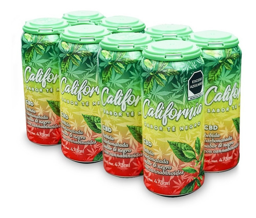 Té Negro California Cbdlife - Bebida Sabor Té Negro 8 Pack