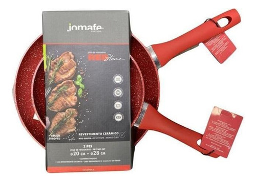 Conjunto De 2 Frigideiras Ceramica - Jomafe - Red Stone