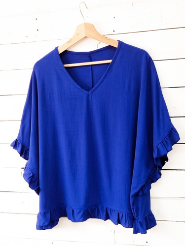 Imagen 3 de 4 de Blusa Lino Elasizado Con Detalle Volados - Mujer