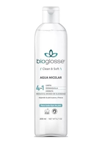 Agua Micelar Clean Soft Facial Piel 4 En 1 Bioglosse 200ml