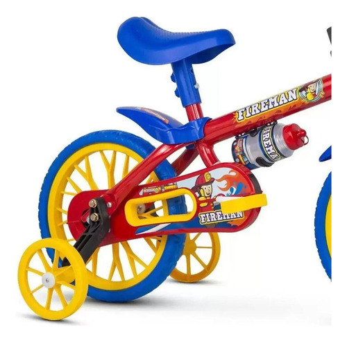 Bicicleta Infantil Aro 12 Fireman Nathor Com Garrafinha