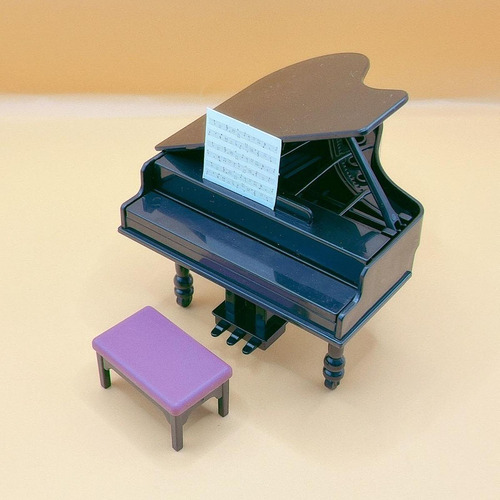 2 Piano De Casa De Muñecas Con Taburete, Simulación De