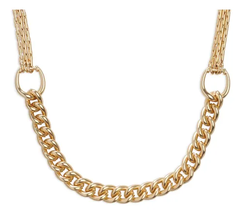 Lucky Brand Collar De Cadena Gruesa Para Mujer, Dorado, Sin