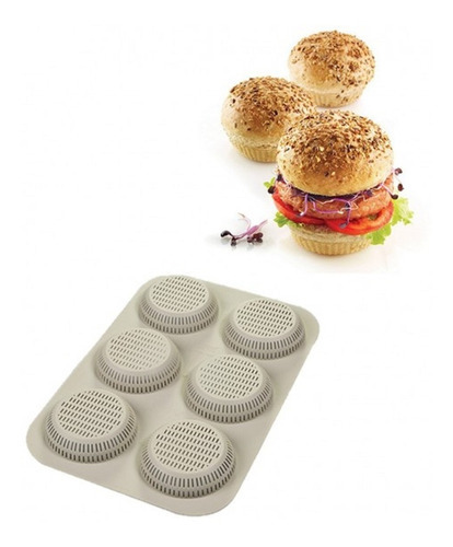 Molde De Silicona Para Pan De Hamburguesa Silikomart