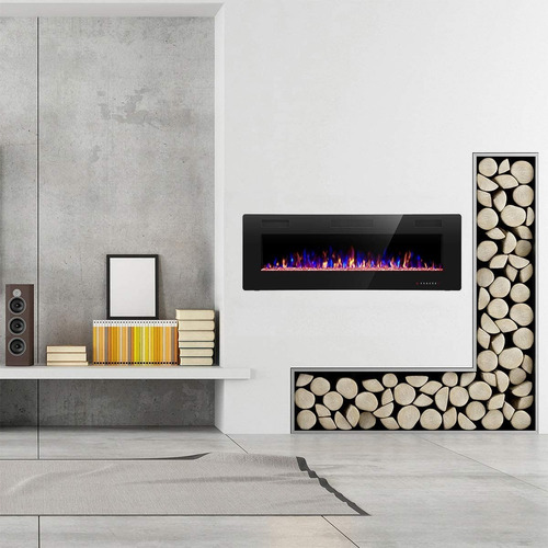 Chimenea Eléctrica Empotrable De Pared 50 PuLG. Calentador