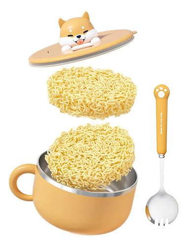 Cuenco De Ramen Con Tapa, Tazón De Sopa De Fideos De Acero I