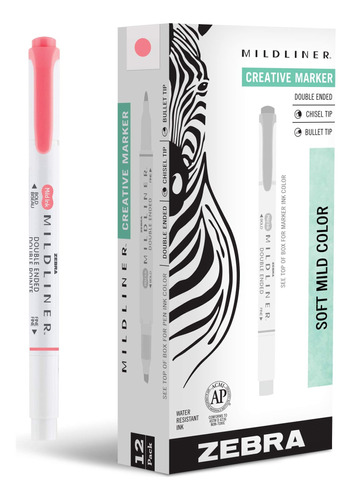 Zebra Pen Mildliner Juego Marcadores Punta Doble, Puntas Y