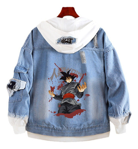 Sudadera Anime De Dragon Ball, Chaqueta Vaquera Holgada