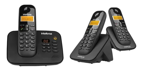 Inalámbrico Con Contestador Intelbras 3 Bases - Electrocom - Color Negro
