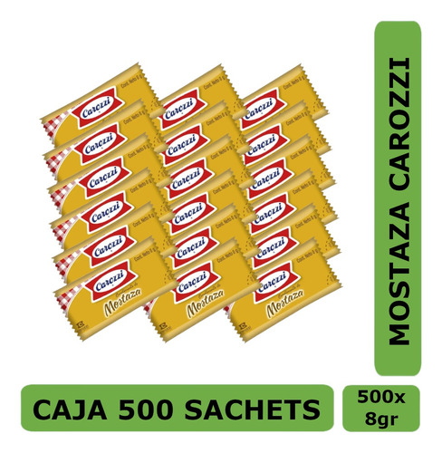 Mostaza Sachet Carozzi 500 Unidades 8gr.