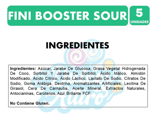 Fini Booster Bits Sour - Libre De Gluten (pack 5 Unidades)