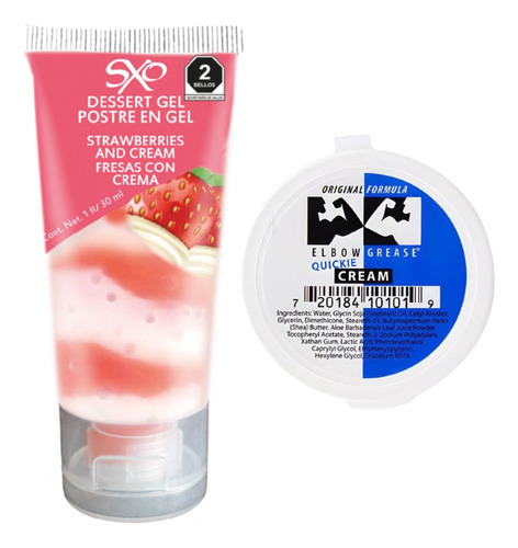 Lubricante Postre Fresas C/ Crema + Elbow Grease Original Fresas Con Crema