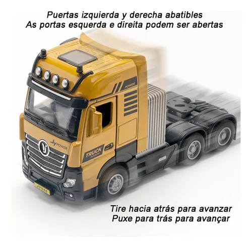 Container Truck Miniautos Metal Con Luces Y Sonido 1/50
