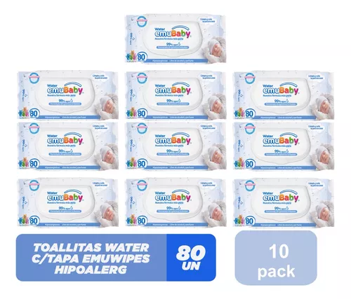 Toallitas Humedas Con Tapa Emubaby Pack 2x80Un