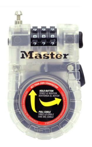 Candado Master Lock Cable De Acero Retráctil De Combinación