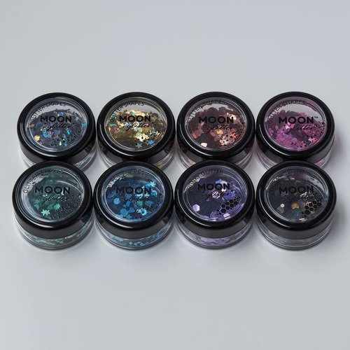 Moon Glitter Shapes Holographic 100% Purpurina Cosmética Par