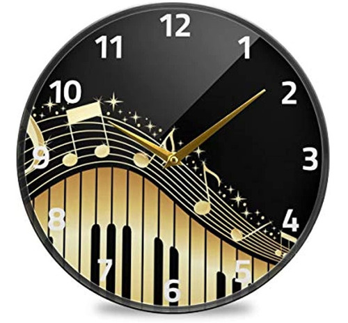 Alaza Notas Musicales Con Teclas De Piano Reloj De Pared Fun