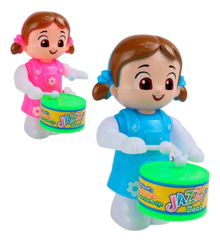 Boneca À Corda Com Tambor Brincadeira