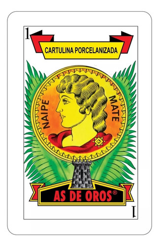 6 Baraja Naipe Español Porcelanizada Marca As De Oros