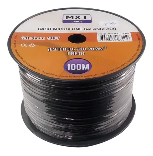Cable de micrófono XLR balanceado, estéreo, rollo DMX, 100 m | MercadoLibre