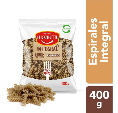 Pasta espiral Integral Lucchetti N°56 400g