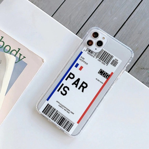 Funda Boleto Avión New York Los Angeles Para iPhone 13 +mica