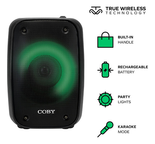 Altavoz Bluetooth Iluminado Coby Blaze | Verdadero Altavoz 3