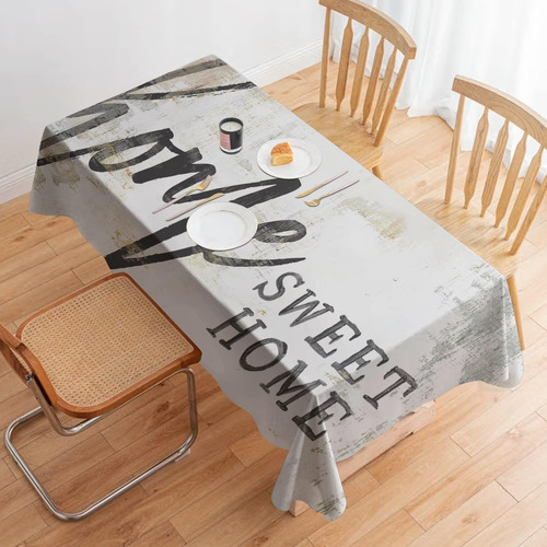 Home Sweet Home - Mantel De Tela Impermeable Para Comedor, C