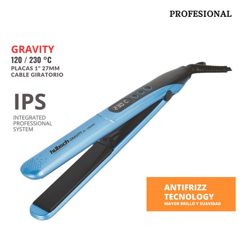 Plancha De Cabello Profesional Hubsch Gravity 120/230 Grados