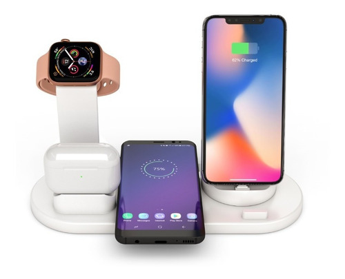 Imagen 5 de 8 de Estación De Carga Inalámbrica 4 En 1 iPhone- Android- Iwatch