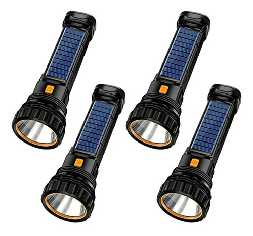 Linterna Solar Recargable 1000 Lúmenes (4 Unidades)