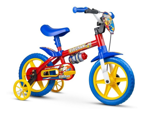 Imagem 1 de 4 de Bicicleta Bike Infantil Nathor Para Menino Aro 12 Fireman