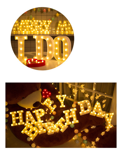 Letrero Con Letras De Pie Con Luz Led Del Alfabeto Y Bombill