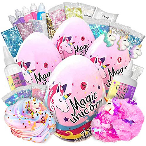 4 Kits De Unicornio Slime Niñas, 4 Paquetes, Todo Incl...