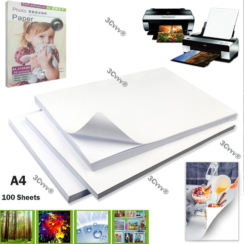 Papel Fotográfico Adhesivo Brillante 135 Grs A4 50 Hojas