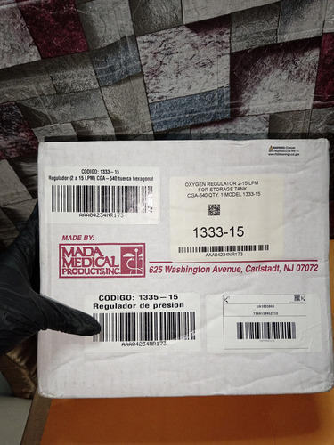 Regulador Oxígeno 2-15 Lpm / Cga-540 / Mada Medical