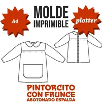 Comprar Molde Patrón Imprimible Pintorcito Con Frunce Pdf A4