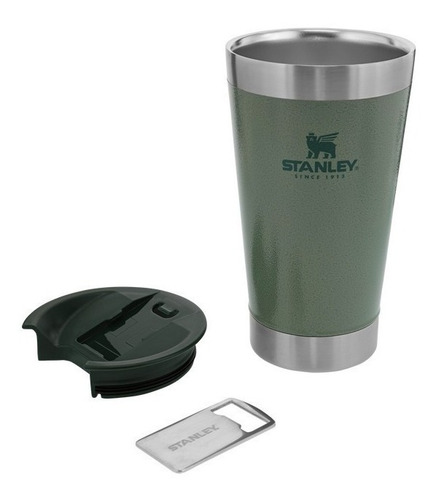 Imagen 3 de 3 de Vaso térmico Stanley Classic Stay Chill color hammertone green 473mL
