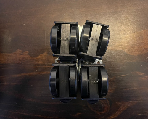 Imagen 4 de 5 de Set 4 Ruedas Con Base Giratoria Y Freno Para Muebles 50mm