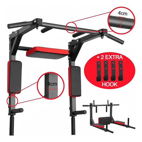 Barra Dominadas Ejercicios Multifuncional Pared Gym 8en1