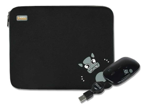 Kit Funda Y Mouse Usb Negro Perfect Choice P/ Netbook 10puLG