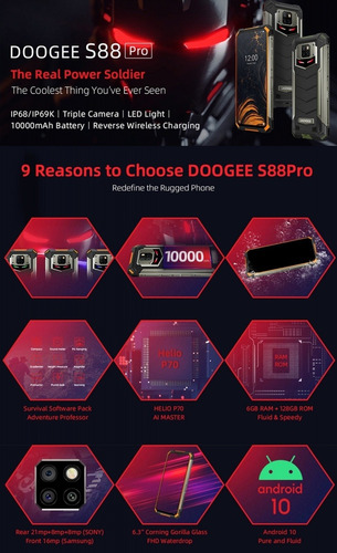 Doogee S88 Pro - Android 10 Smartphone Resistente Sumergible